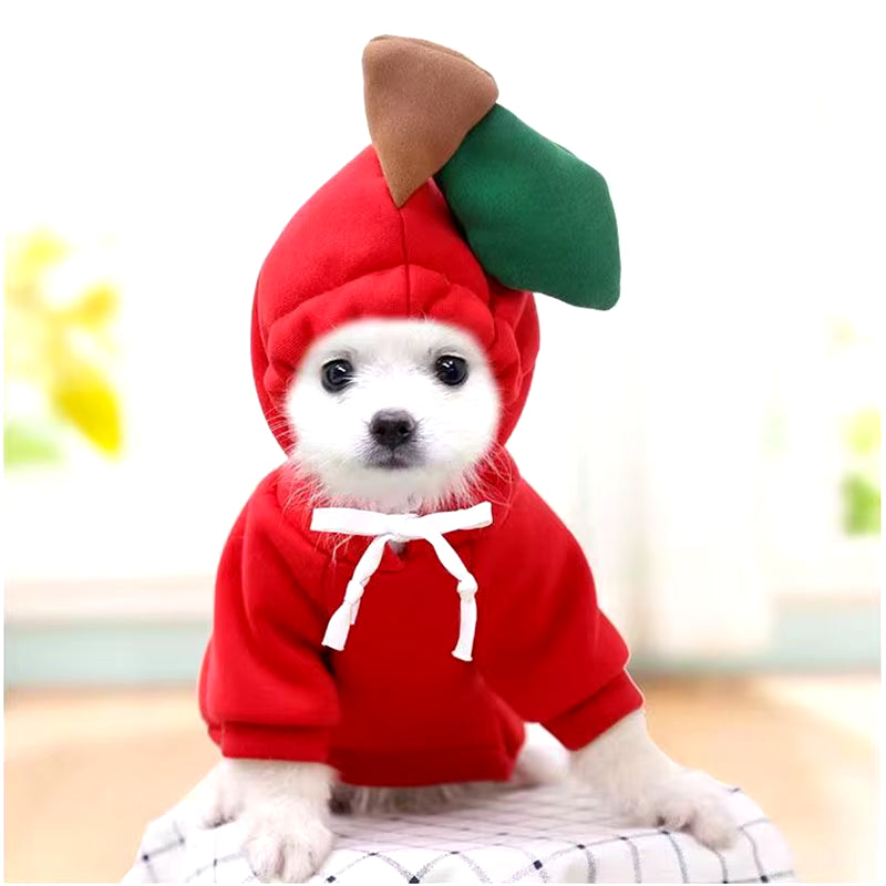 Cute Dog Hoodie Pet Fruit Clothes Funny Dog Cat Coats with Hat Halloween Cosplay Costume Dogs Hooded Sweatshirt for Puppies Cat